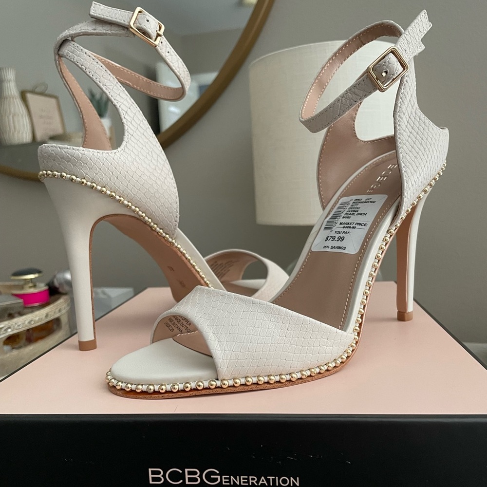 BCBG Jaxina Pearl Breach heels